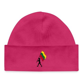 Flag Lithuania woman walking - Baby Organic Beanie - white - Front