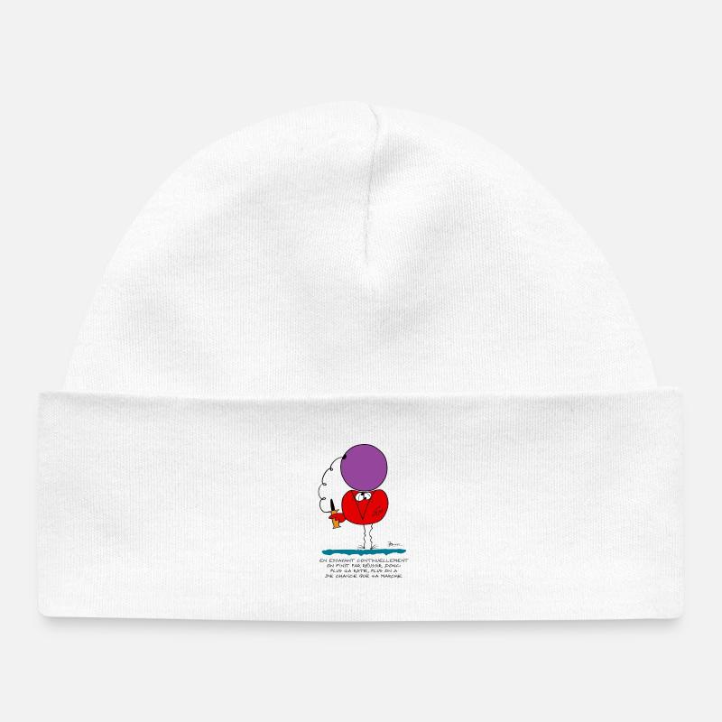 En essayant continuellement... - Bonnet bébé bio - blanc
