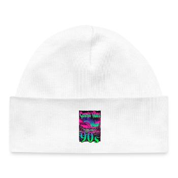 Cosmic Vibes 90s Retro Neon - Baby Organic Mütze - Weiß - Vorne