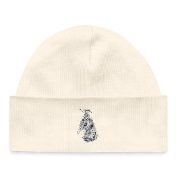 Majestic peacock with flower crown - Baby Organic Beanie - white - Front