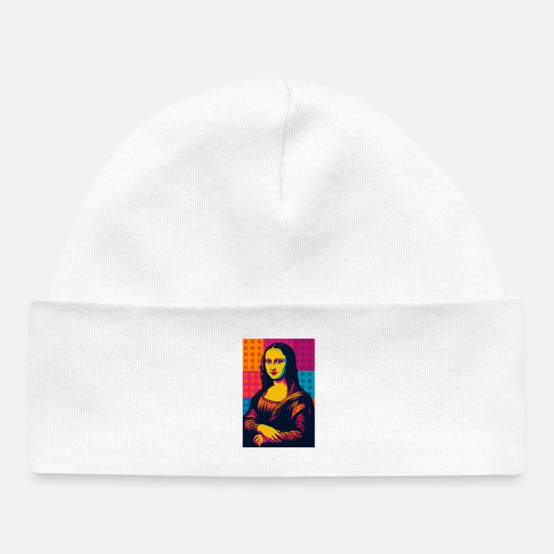 Mona Lisa Pop Art - Bonnet bébé bio - blanc