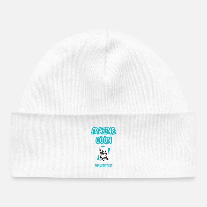 Maine Coon The mighty punk cat - Bonnet bébé bio - blanc