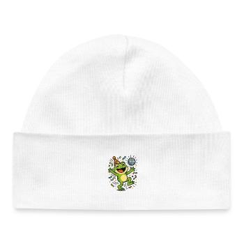 Grenouille de fête - Bonnet bébé bio - blanc - Devant