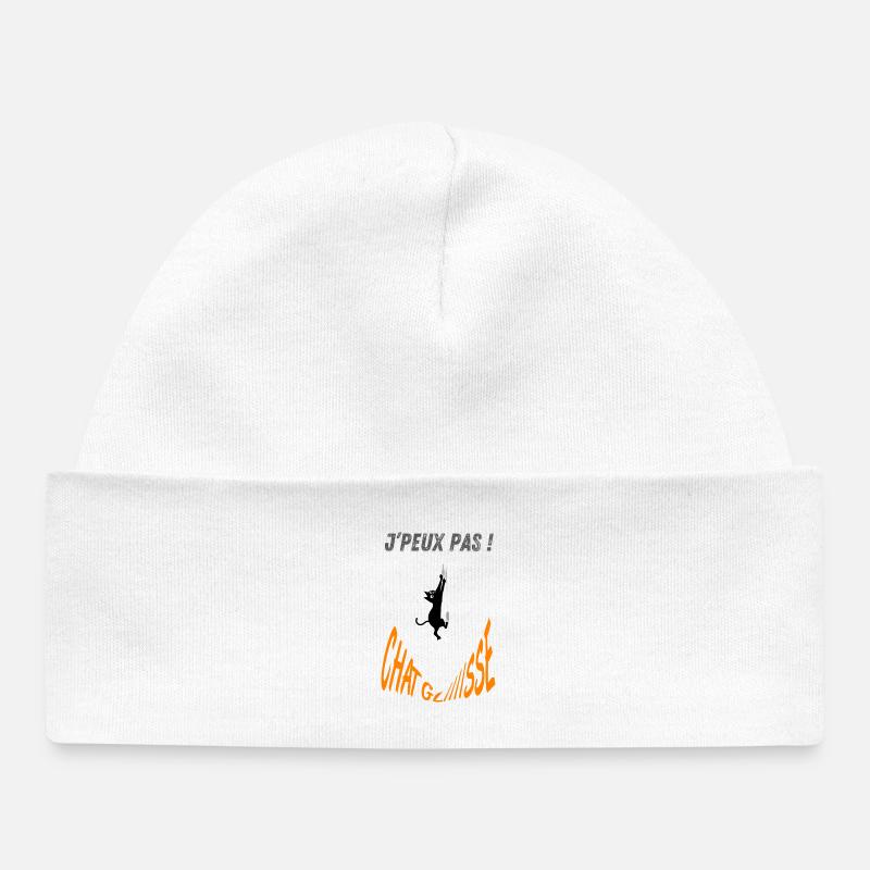 J'peux pas chat glisse ! - Bonnet bébé bio - blanc