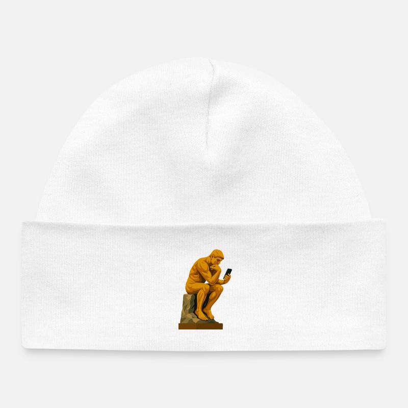 Le Penseur (connecté) - Bonnet bébé bio - blanc