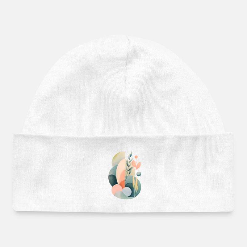 Composition de la flore abstraite pastel - Bonnet bébé bio - blanc