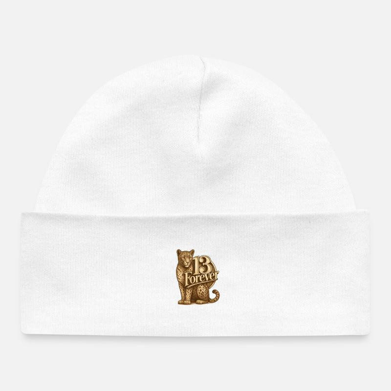 13Léopard - Bonnet bébé bio - blanc