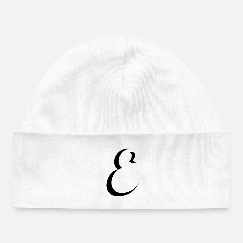 Letter E, Name, der Buchstabe E - Baby Organic Mütze - Weiß
