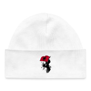 Albanian eagle with flag - Baby Organic Beanie - white - Front