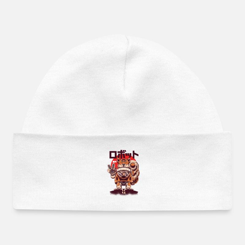 Shiba Inu en mode Robot - Bonnet bébé bio - blanc