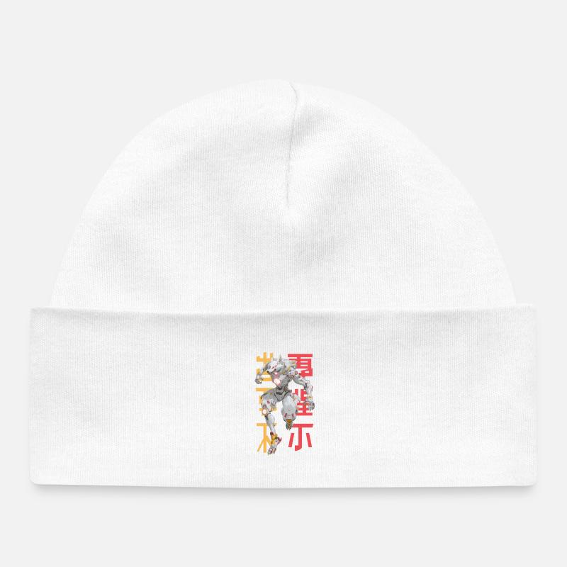 Conception futuriste Wolf Mecha - Bonnet bébé bio - blanc