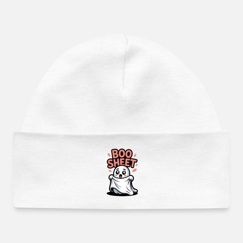 Terribly sweet ghost graphics - Baby Organic Beanie - white