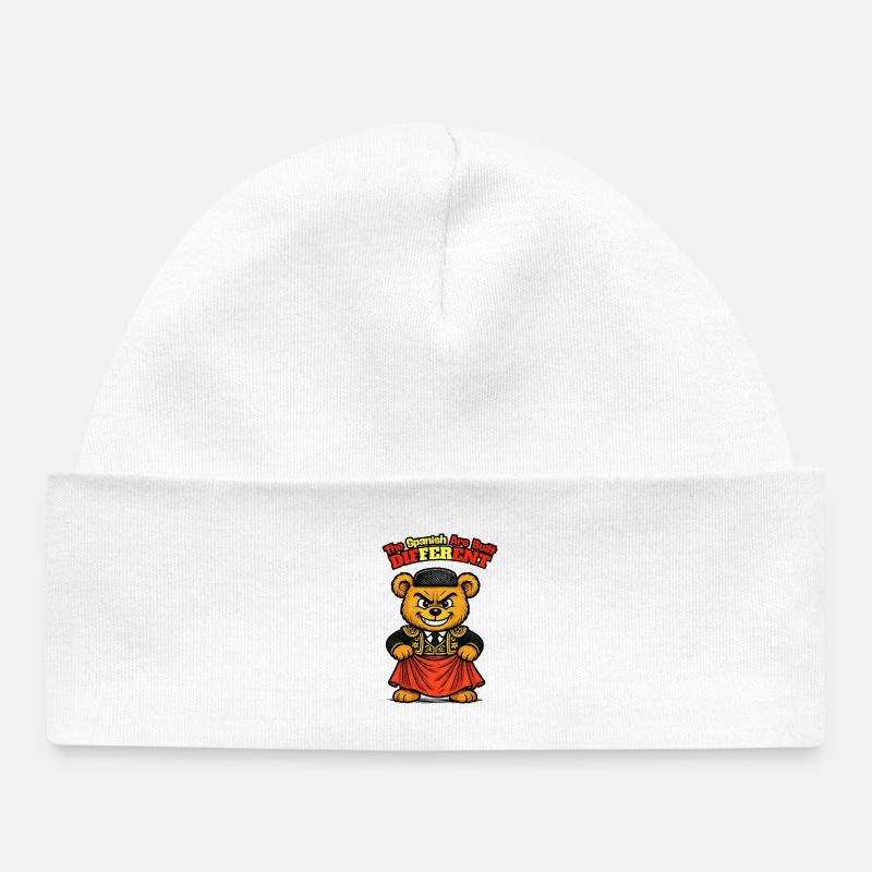 Nounours Espagnole - Humour Espagne - Bonnet bébé bio - blanc