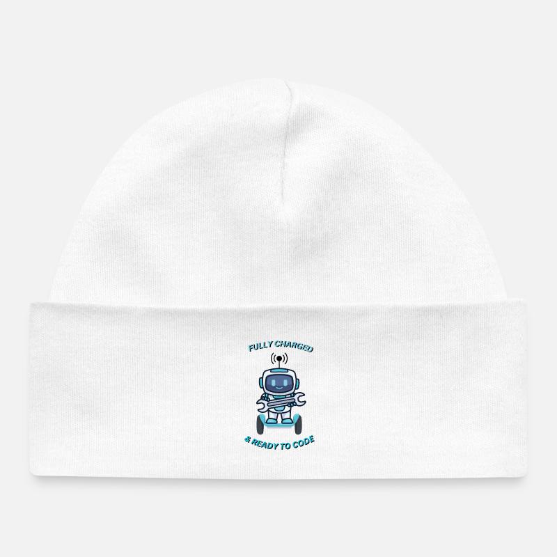 Robot avec clé - Bonnet bébé bio - blanc
