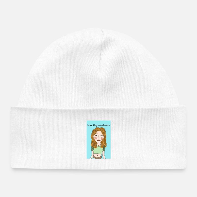 Une forte indépendance - Bonnet bébé bio - blanc