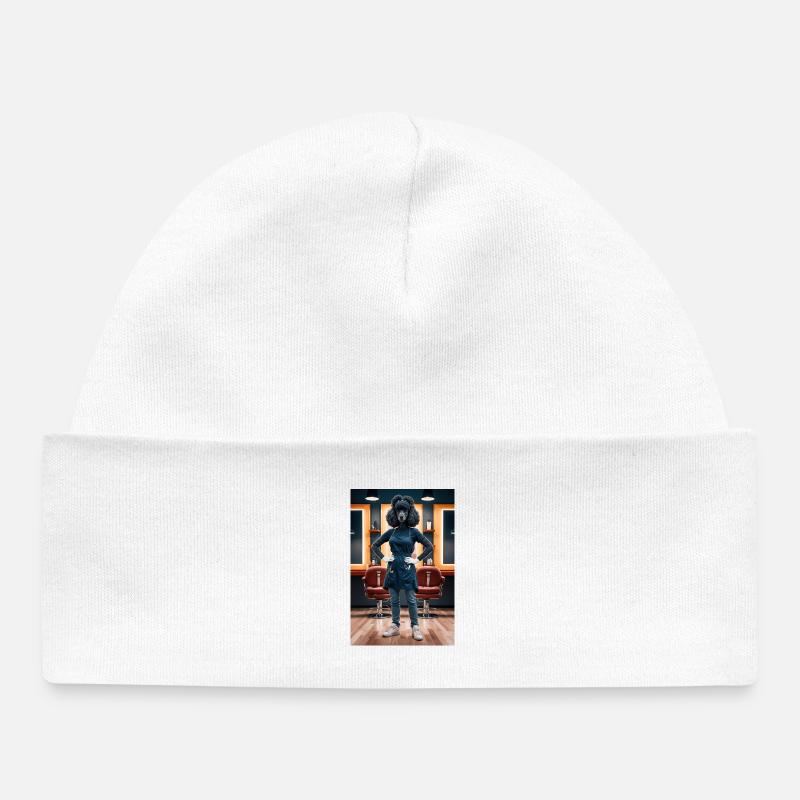 Coiffeur caniche humanoïde - Bonnet bébé bio - blanc