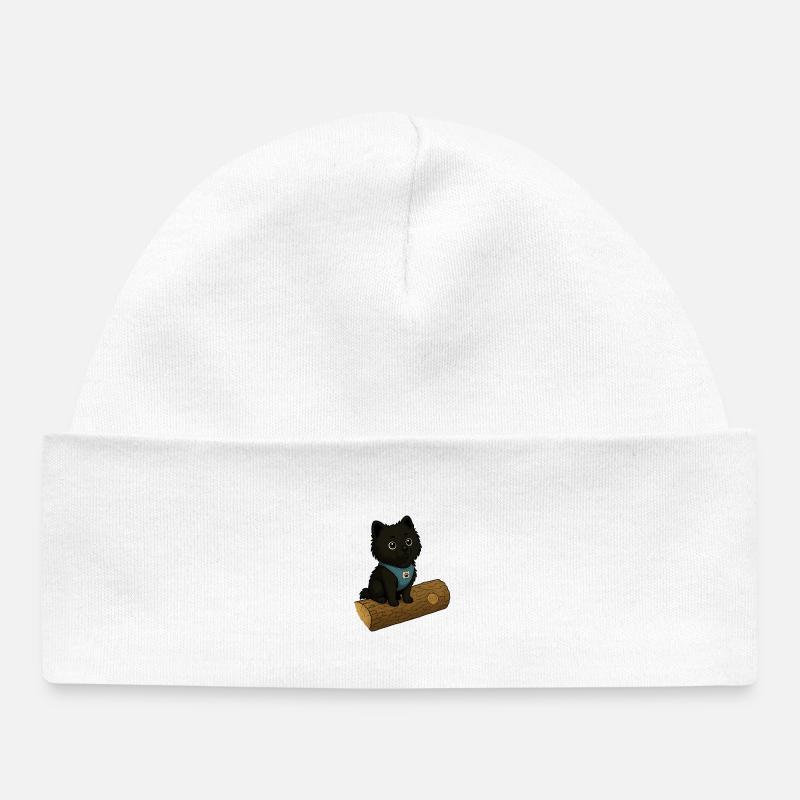Chien mignon avec tronc d’arbre - Bonnet bébé bio - blanc