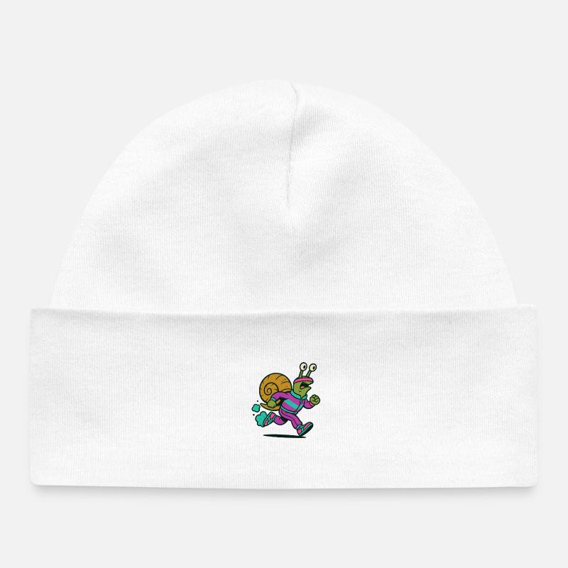 Escargot de course - Bonnet bébé bio - blanc