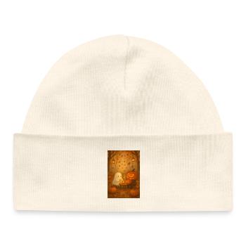 Autumn Ghost for Halloween - Baby Organic Beanie - white - Front