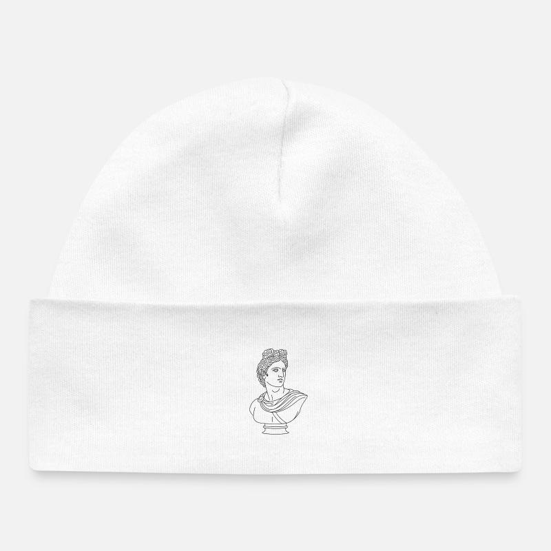 Buste d’Apollon stylisé | Illustration minimaliste - Bonnet bébé bio - blanc