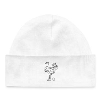 Autruche - Bonnet bébé bio - blanc - Devant