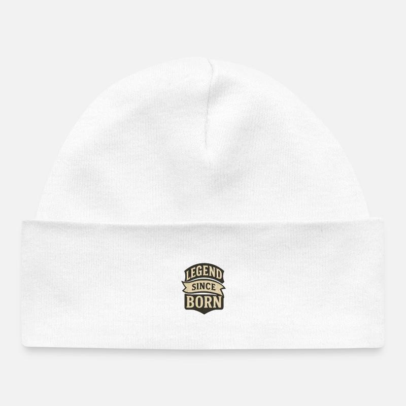Légende depuis la naissance Badge rétro - Bonnet bébé bio - blanc