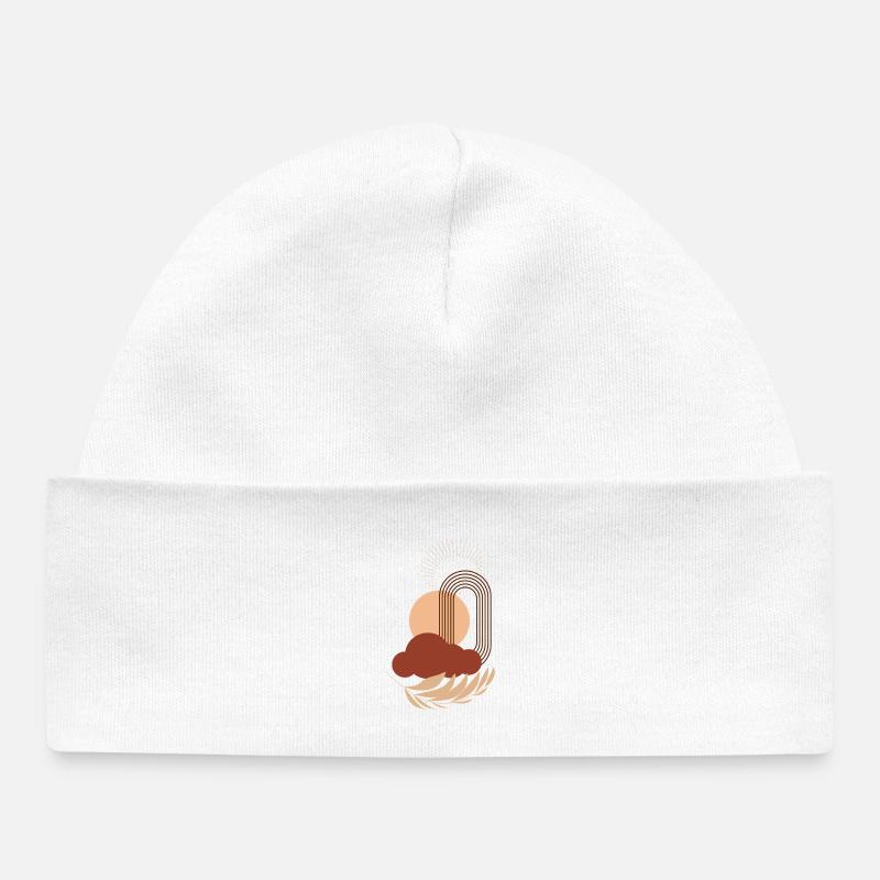 Solar circle over cloud arch - Baby Organic Beanie - white