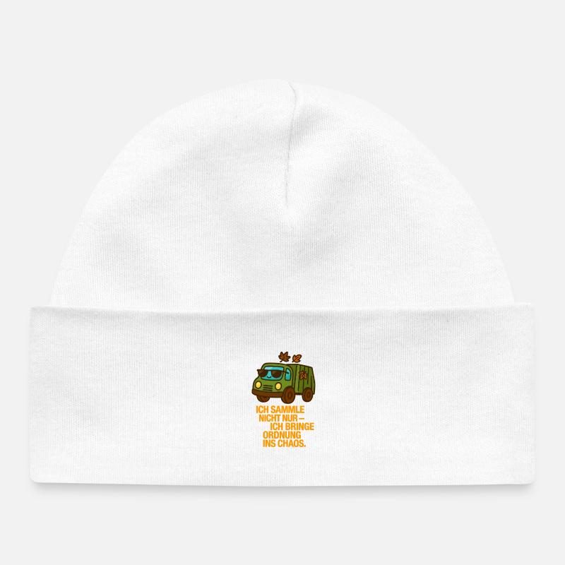 ich_sammel_nicht_nur_ich_bringe_Ortnug_ins_Chao - Bonnet bébé bio - blanc