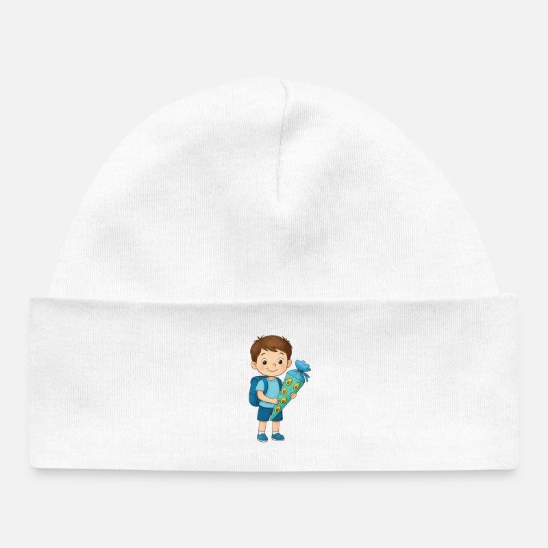 Pupilles avec cône d’école d’avocat - Bonnet bébé bio - blanc