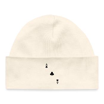 Cartes à jouer Contraste - As de Trèfle - Bonnet bébé bio - blanc - Devant