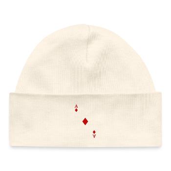 Cartes à jouer Contraste - As de Carreau - Bonnet bébé bio - blanc - Devant