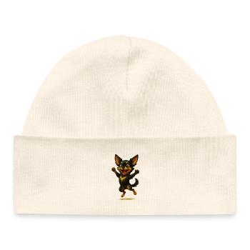 Cheerful Chihuahua Cartoon Dog - Baby Organic Beanie - white - Front