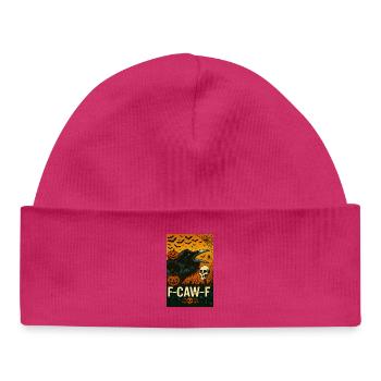 Funny Black Crow Bird with F-Caw-F Halloween - Baby Organic Beanie - white - Front