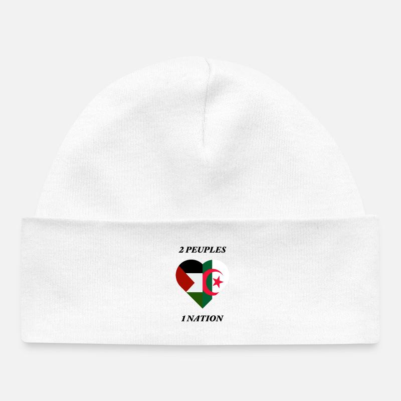 FRATERNITÉ_ALGÉRIE_PALESTINE - Bonnet bébé bio - blanc
