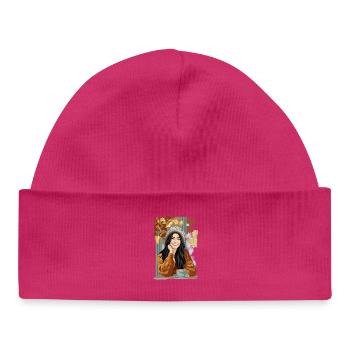 Herbstlicher Kaffee - Baby Organic Mütze - hot Pink - Vorne