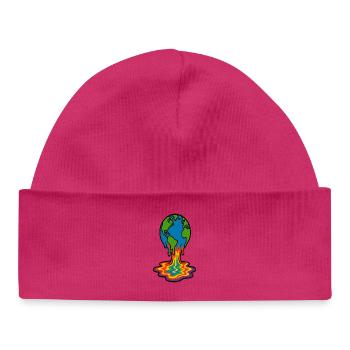 Earth Melting Rainbow Lava - Baby Organic Beanie - white - Front