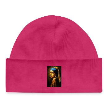Vermeer Pearl Portrait "indignant" - Baby Organic Beanie - white - Front