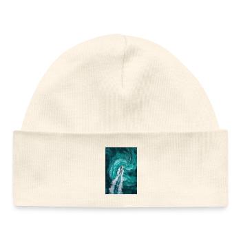 Spiral Ocean Wake - Baby Organic Beanie - white - Front