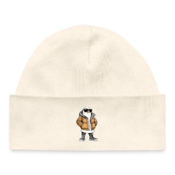 Taube Vogel Cool Winter - Baby Organic Mütze - Weiß - Vorne