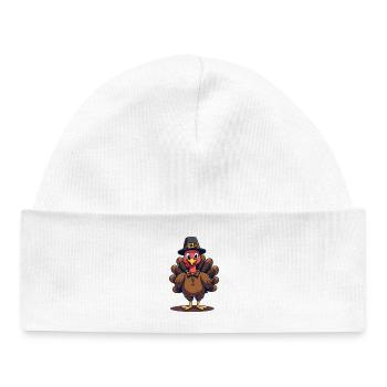 Thanksgiving Drôle Dinde de Thanksgiving - Bonnet bébé bio - blanc - Devant