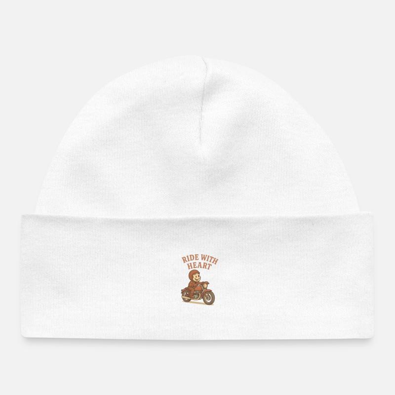 Ride With Heart Moto - Bonnet bébé bio - blanc