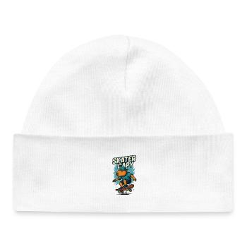 Skater Capy – Cool Capybara Skate - Baby Organic Mütze - Weiß - Vorne