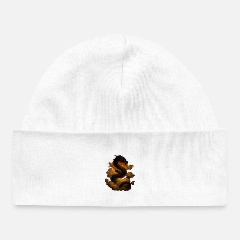 Dragon nuage dans le ciel - Bonnet bébé bio - blanc