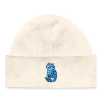 Tigre bleu avec la magie d’un petit oiseau - K-Pop Demon - Bonnet bébé bio - blanc - Devant