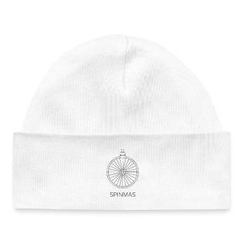 Spinmas Wheel Ornament - Baby Organic Beanie - white - Front