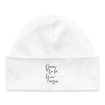 Dare to be younique - Baby Organic Beanie - white - Front