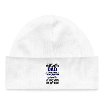 Cœur + Chauffeur de camion – Super Papa Conducteur professionnel - Bonnet bébé bio - blanc - Devant