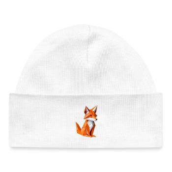 Polygon-Fuchs Illustration - Baby Organic Mütze - Weiß - Vorne