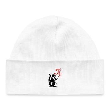 Art de chat de Protection de la Planète - Bonnet bébé bio - blanc - Devant