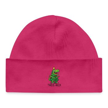 Tree-Rex – Cute Cartoon Dino - Baby Organic Beanie - white - Front